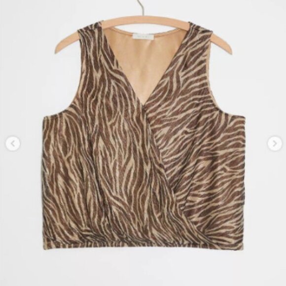 Anthropologie blouse animal print tank top Small Medium Revolve Free People NWOT - Picture 3 of 4